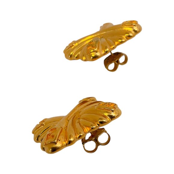 Fendi Vintage Gold Plated Maltese Cross Earrings - Picture 2 of 4